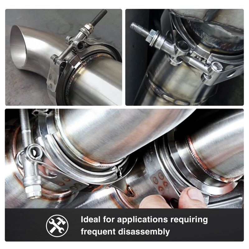 EVIL ENERGY 2.5 Inch V Band Clamp Stainless Steel with Flange Flat Mild Steel - Image 5